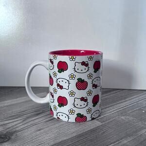 sanrio 2023 hello kitty apple white red coffee mug cup